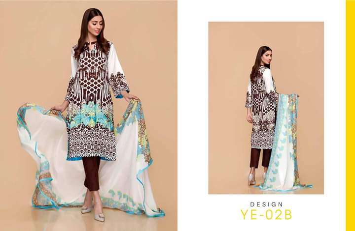 Charizma Yellow Series Embroidered Lawn Collection 2020 Vol 01 - 02B