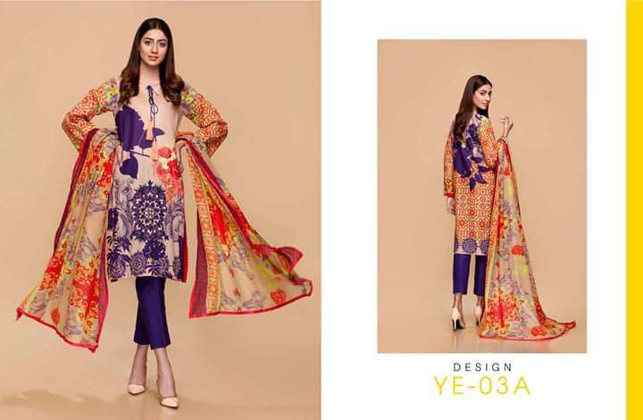 Charizma Yellow Series Embroidered Lawn Collection 2020 Vol 01 - 03A