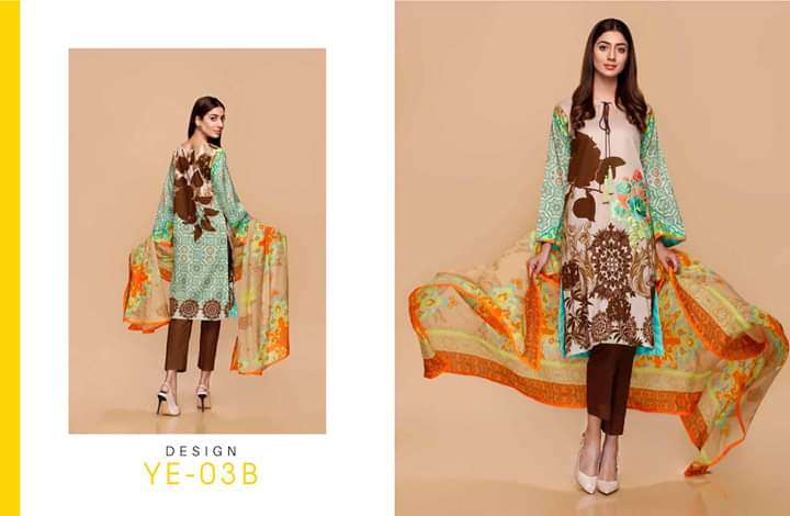 Charizma Yellow Series Embroidered Lawn Collection 2020 Vol 01 - 03B