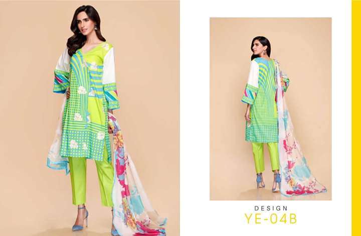 Charizma Yellow Series Embroidered Lawn Collection 2020 Vol 01 - 04B