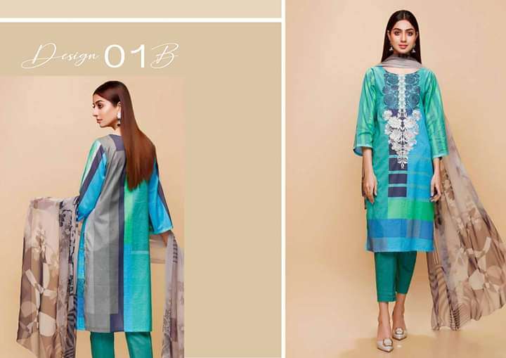 Charizma Infinity Embroidered Lawn Collection 2020 - 01B