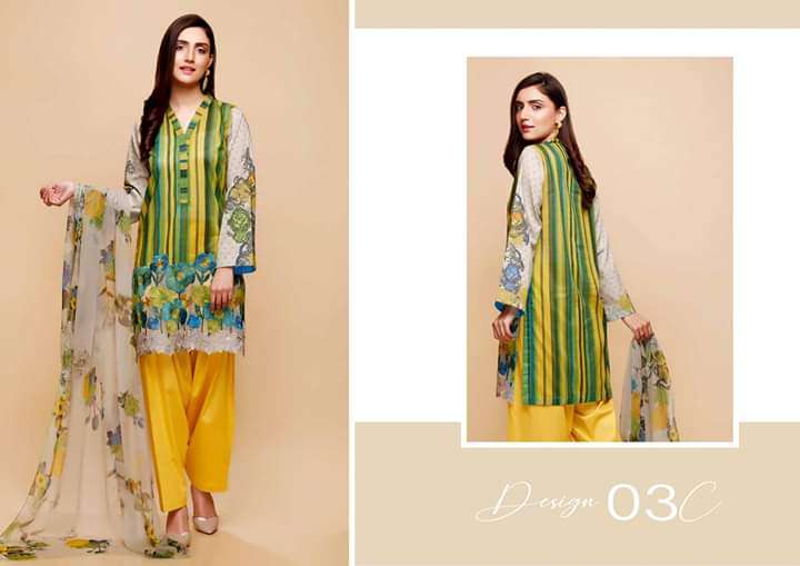 Charizma Infinity Embroidered Lawn Collection 2020 - 03C