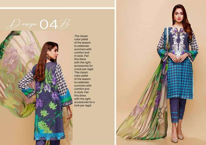 Charizma Infinity Embroidered Lawn Collection 2020 - 04B