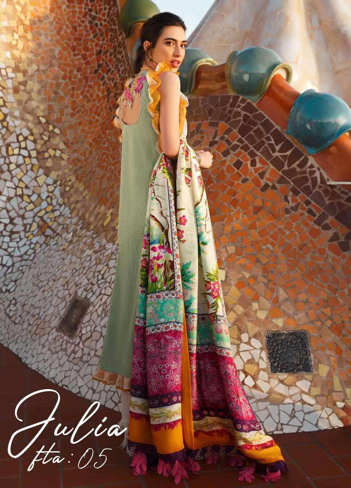 Farah Talib Embroidered Jacquard Unstitched 3 Piece Suit FTA20SS 05 Julia Spring Summer Collection