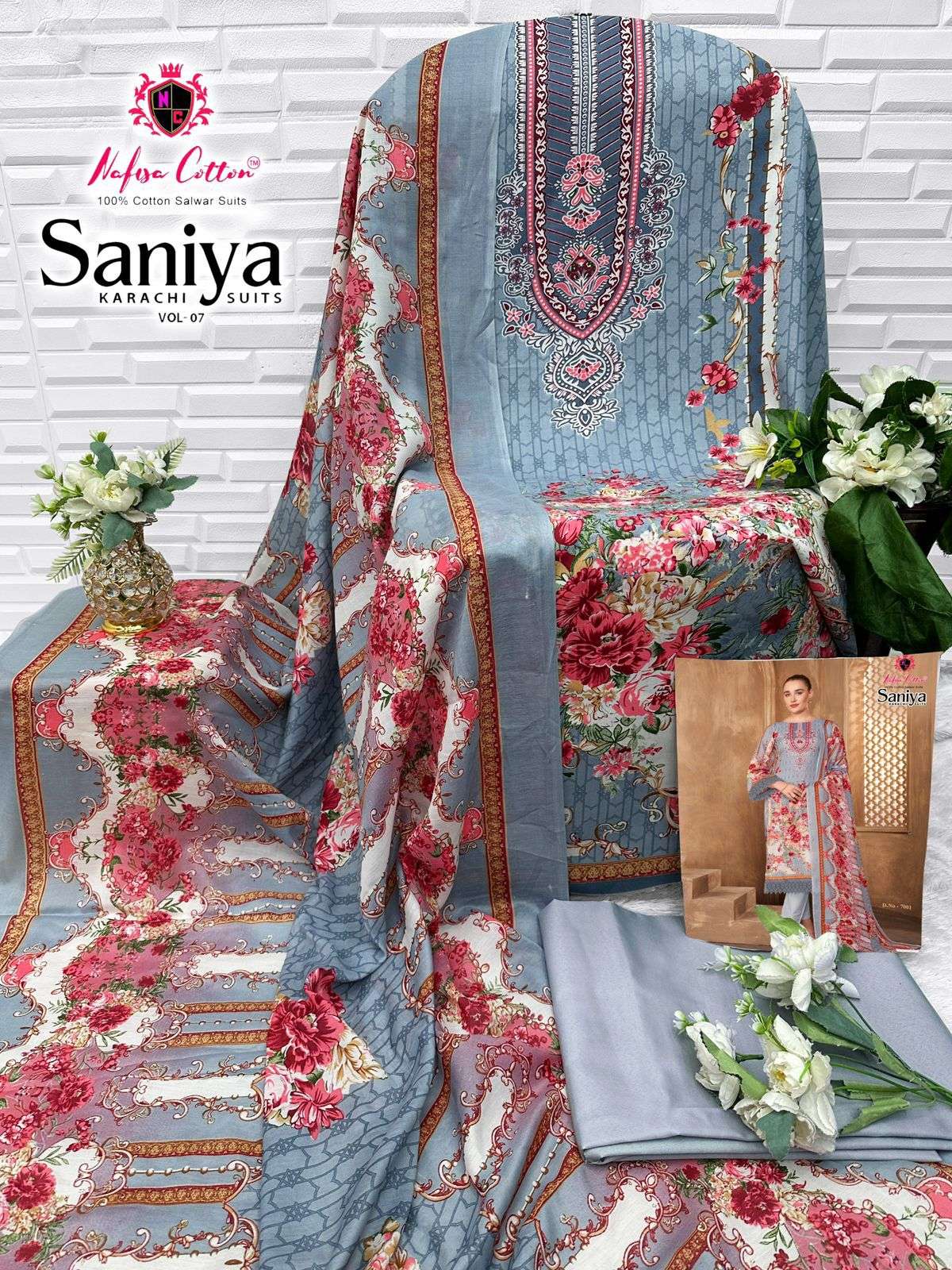 SANIYA KARACHI SUITS VOL - 07 BY NAFISA COTTON - 01