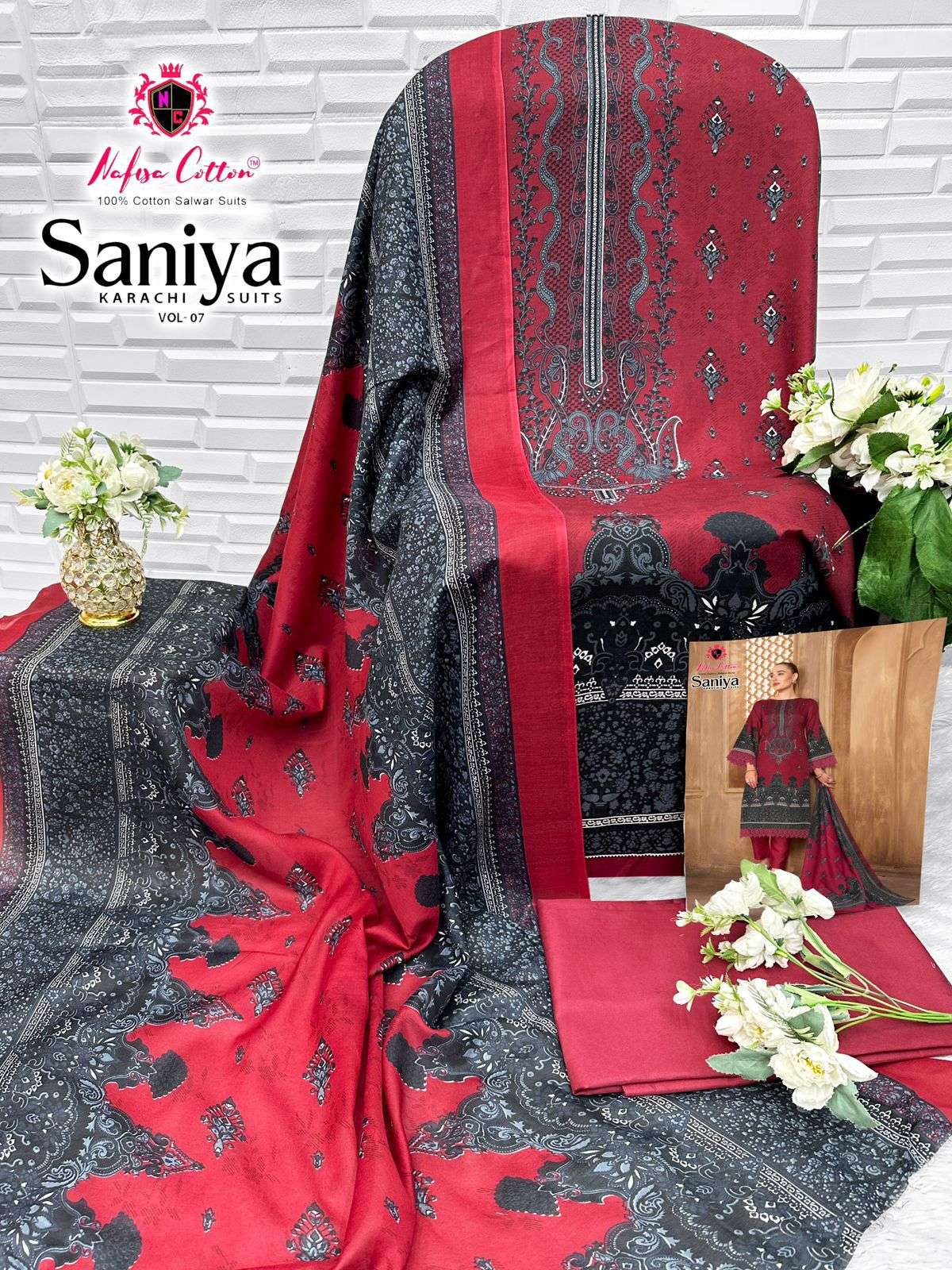 SANIYA KARACHI SUITS VOL - 07 BY NAFISA COTTON - 02