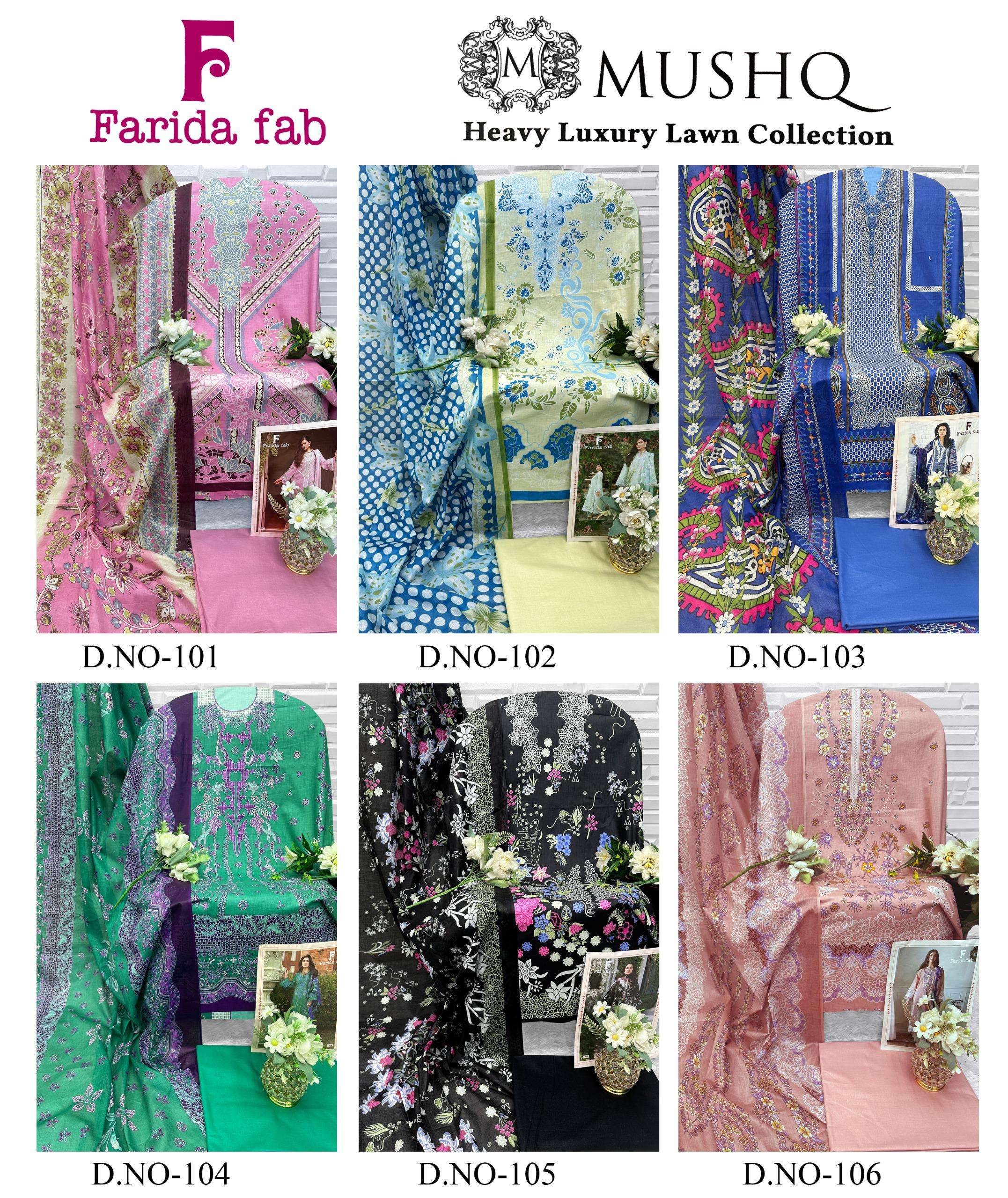 MUSHQ HEAVY LUXURY LAWN COLLECTION BY FARIDA FAB - 01 - 06